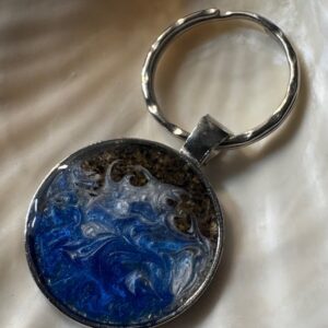 Coastal blues resin key fob